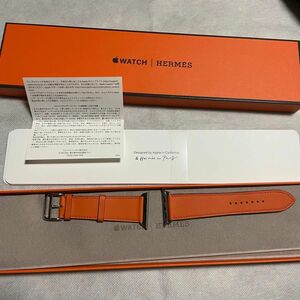 Apple Watch HERMES 42/44/45mm レザーストラップ オレンジ シンプルトゥール Z刻印 極上品