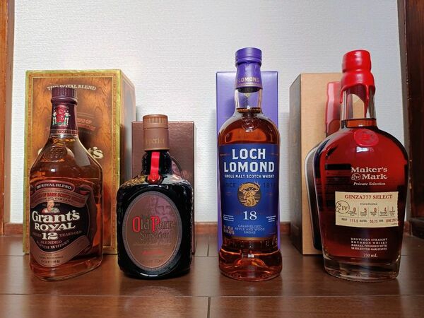 【レアウイスキー4本】Grant's 12年, Old Parr, LOCH LOMOND 18年, Maker's Mark 