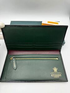 極美品　エッティンガー　長財布　ブラック　小銭入れ付き　ブライドルレザー　メンズ　二つ折り財布　カードケース　コインケース