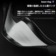 送料無料 アウディ専用 ハンドルカバー ステアリングカバー 円型 本革 カーボン調 _画像4