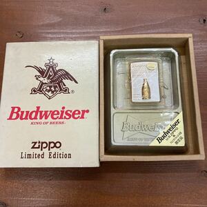 ★ZIPPO 未使用品 Budweiser ジッポー バドワイザー オイルライター アルミダイキャスト灰皿付 元箱付 