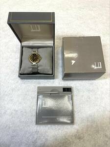 #26662A Dunhill ダンヒル 腕時計 エリート ミレ二アム クォーツ デイト 黒文字盤　不動品