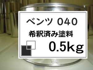 ◆ ベンツ　040　希釈済　塗料　0.5kg　ブラック　０４０