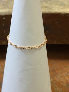 K18 pink gold 1.3mm width screw chain ring ring ..