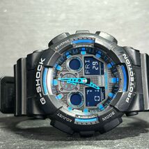 美品 CASIO カシオ G-SHOCK ジーショック GA-100-1A2 腕時計 クオーツ アナデジ 多機能 ステンレススチール 新品電池交換済み 動作確認済み_画像4