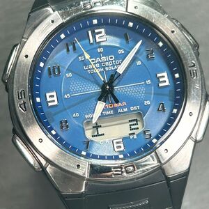 CASIO カシオ WAVE CEPTOR ウェーブセプター WVA-470-2 腕時計 タフソーラー 電波時計 アナデジ カレンダー ステンレススチール 動作確認済