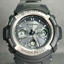 美品 CASIO カシオ G-SHOCK ジーショック AWG-M100C-1 腕時計 タフソーラー 電波時計 アナデジ カレンダー コンポジットバンド 動作確認済_画像3