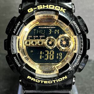 CASIO カシオ G-SHOCK Gショック GD-100GB-1JF メンズ 腕時計 デジタル クオーツ カレンダー 多機能 ゴールド ブラック 新品電池交換済み