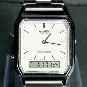 CASIO カシオ CLASSIC クラシック AQ-230A-7AMQYJF ユニセックス 腕時計 アナデジ クオーツ 2針 多機能 ホワイト文字盤 新品電池交換済み