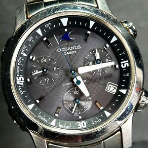 CASIO カシオ OCEANUS オシアナス OCW-10 腕時計 タフソーラー 電波時計 アナログ カレンダー 多機能 チタン ブラック文字盤 動作確認済み