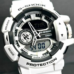 美品 CASIO カシオ G-SHOCK ジーショック GA-400-7A 腕時計 クオーツ アナデジ カレンダー 多機能 ホワイト ステンレススチール 動作確認済