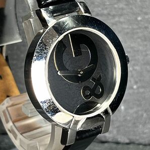 D&G ドルチェアンドガッバーナ HOOP-LA フープラ DW0520 腕時計 アナログ クオーツ ブラック文字盤 シルバー レザー 新品電池交換済みの画像3