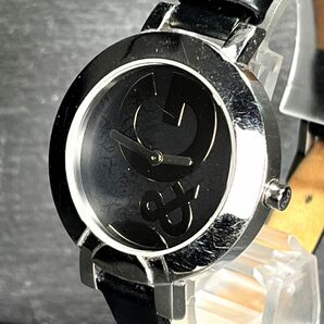 D&G ドルチェアンドガッバーナ HOOP-LA フープラ DW0520 腕時計 アナログ クオーツ ブラック文字盤 シルバー レザー 新品電池交換済みの画像2