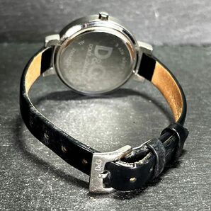 D&G ドルチェアンドガッバーナ HOOP-LA フープラ DW0520 腕時計 アナログ クオーツ ブラック文字盤 シルバー レザー 新品電池交換済みの画像6
