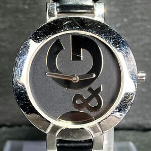 D&G ドルチェアンドガッバーナ HOOP-LA フープラ DW0520 腕時計 アナログ クオーツ ブラック文字盤 シルバー レザー 新品電池交換済み