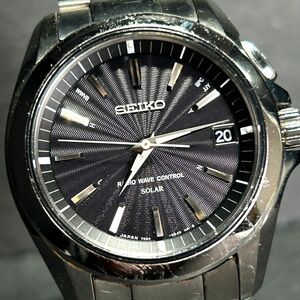 SEIKO セイコー BRIGHTZ ブライツ SAGZ071 腕時計 ソーラー 電波時計 アナログ 3針 カレンダー チタニウム メンズ ブラック文字盤 シルバー