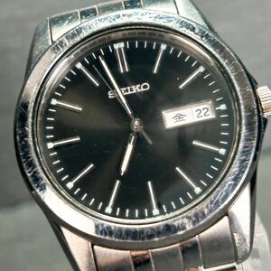 SEIKO セイコー 7N43-0AM0 腕時計 クオーツ アナログ デイデイトカレンダー シルバー ブラック文字盤 ステンレススチール 新品電池交換済み