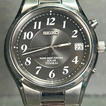 希少 美品 SEIKO セイコー SPIRIT スピリット SBTM005 腕時計 ソーラー 電波時計 アナログ 3針 カレンダー チタニウム メンズ 動作確認済み_画像3