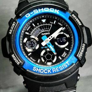 CASIO カシオ G-SHOCK ジーショック AW-591-2A 腕時計 クオーツ アナデジ 多機能 ブラック×ブルー ステンレススチール 新品電池交換済み