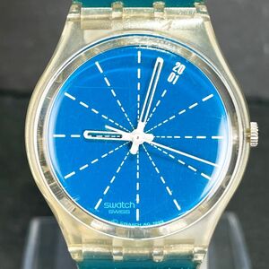 SWATCH スウォッチ 2000 And 1 AG1999 GK330 腕時計 アナログ クオーツ ブルー文字盤 カレンダー スケルトン シンプル 新品電池交換済み