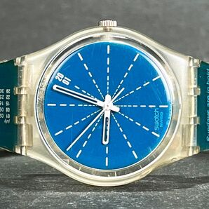 SWATCH スウォッチ 2000 And 1 AG1999 GK330 腕時計 アナログ クオーツ ブルー文字盤 カレンダー スケルトン シンプル 新品電池交換済みの画像4