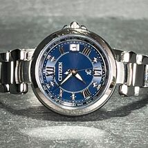 CITIZEN シチズン XC クロスシー Eco-Drive エコドライブ EC1030-50L 腕時計 アナログ 電波ソーラー 3針 ブルー文字盤 シルバー ステンレス_画像4