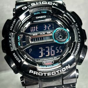 美品 CASIO カシオ G-SHOCK ジーショック GD-110-1 腕時計 クオーツ アナデジ カレンダー 多機能 ブラック×ブルー メンズ 新品電池交換済