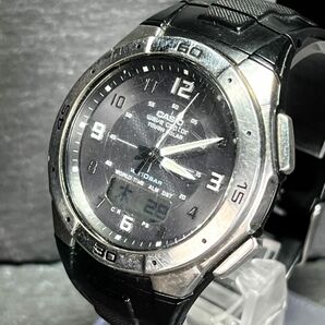 CASIO カシオ WAVECEPTOR ウェーブセプター WVA-470J-1A2JF メンズ 腕時計 アナデジ 電波ソーラー カレンダー ブルー文字盤 ブラック 樹脂の画像2