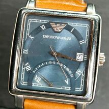 EMPORIO ARMANI エンポリオアルマーニ AR-5329 腕時計 クオーツ アナログ 3針 カレンダー 24時間計 ステンレススチール メンズ 動作確認済_画像2