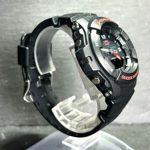 美品 CASIO カシオ G-SHOCK ジーショック G-100-1BV 腕時計 クオーツ アナデジ カレンダー ブラック×レッド ステンレススチール 多機能の画像5