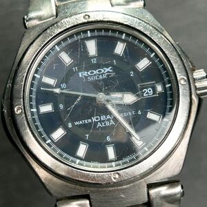 SEIKO セイコー ALBA アルバ ROOX ルークス V145-0H20 腕時計 ソーラー アナログ 3針 カレンダー ステンレススチール メンズ 動作確認済み