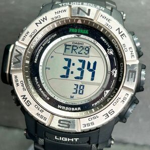 美品 CASIO カシオ PROTREK プロトレック PRW-3500-1 腕時計 タフソーラー 電波時計 デジタル 多機能 方位ベゼル メンズ 動作確認済みの画像2