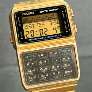 希少 CASIO カシオ DATA BANK データバンク DBC-611G-1D 腕時計 クオーツ デジタル 多機能 ゴールド ステンレススチール 動作確認済み