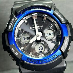 CASIO カシオ G-SHOCK ジーショック GAW-100B-1A2 腕時計 タフソーラー 電波時計 アナデジ ブラック×ブルー ステンレススチール メンズ