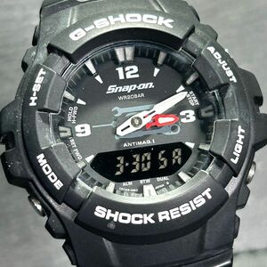 美品 CASIO カシオ G-SHOCK ジーショック Snap-on G-100 腕時計 クオーツ アナデジ カレンダー 多機能 ステンレススチール 新品電池交換済