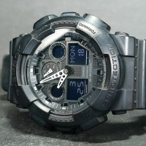 CASIO カシオ G-SHOCK ジーショック GA-100-1A1 メンズ デジアナ 腕時計 オールブラック ラバーベルト ステンレス 電池交換済 動作確認済の画像6