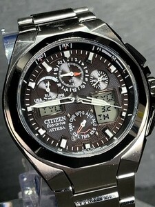 CITIZEN ATTESA シチズン アテッサ ジェットセッター ATV53-2833 エコドライブ Eco-Drive 腕時計 ソーラー電波 クロノグラフ 動作確認済み