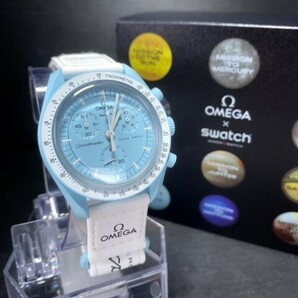 超美品 Swatch × Omega Mission to Uranus スウォッチ × オメガ ミッション トゥ ウラヌス 腕時計 バイオセラミック SO33L100の画像3