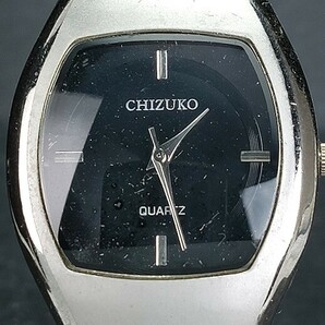 CHIZUKO チズコ QUARTZ クォーツ メンズ アナログ 腕時計 ブラック文字盤 3針 メタルベルト ステンレス 新品電池交換済み 動作確認済みの画像1