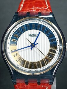 箱付き Swatch スウォッチ STANDARD スタンダード CAMPANA GM119 24時間計 アナログ クォーツ 腕時計 3針 レザーベルト 新品電池交換済み