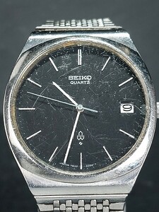 SEIKO セイコー QUARTZ クォーツ 7832-8000 メンズ アナログ 腕時計 ブラック文字盤 メタルベルト カレンダー 電池交換済み 動作確認済み