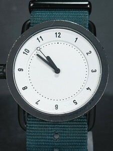 TID Watches ティッドウォッチ No.1 02028 メンズ アナログ 腕時計 シンプルデザイン ホワイト文字盤 ブラック 布製ベルト 新品電池交換済