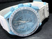 超美品 Swatch × Omega Mission to Uranus スウォッチ × オメガ ミッション トゥ ウラヌス　腕時計 バイオセラミック SO33L100_画像5