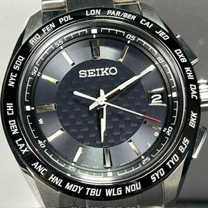 新品 SEIKO BRIGHTZ セイコー ブライツ SAGZ091 ソーラー電波 腕時計 ブラック アナログ メンズ チタン ワールドライム カレンダー
