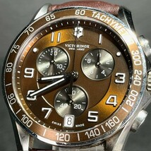 VICTORINOX ビクトリノックス Swiss Army 241498 ブラウン 腕時計 クロノクラシック クオーツ クロノグラフ カレンダー アナログ メンズ_画像3