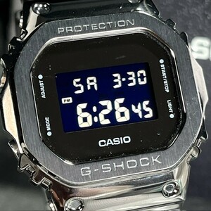 美品 CASIO G-SHOCK カシオ ジーショック GM-5600B-1JF 腕時計 クオーツ アナログ デジタル オールブラック スクエア メンズ カレンダー