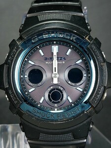 CASIO カシオ G-SHOCK ジーショック タフソーラー マルチバンド6 AWG-M100A-1A デジタル アナログ 腕時計 ブルー ブラック ラバーベルト