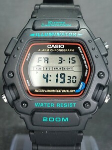 美品 海外モデル CASIO カシオ スポーツ DW-290-1V チープカシオ メンズ デジタル 腕時計 ブラック ステンレス 電池交換済み 動作確認済み