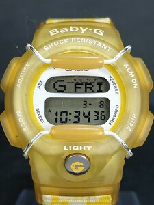 CASIO カシオ Baby-G ベビージー File ファイル BG-350 YK11 デジタル 腕時計 イエロー 布製ベルト ステンレス 電池交換済み 動作確認済み