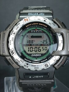 美品 CASIO カシオ PROTREK プロトレック Bird Life PRT-40WJ-3T メンズ デジタル スポーツ 腕時計 布製ベルト 電池交換済み 動作確認済み